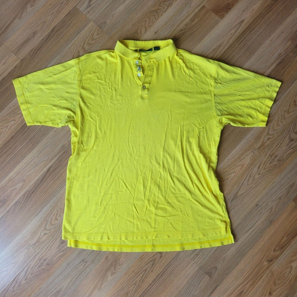 Bobby Jones Men's XL Golf Polo Shirt Canary Yellow Short Sleeve Performance Knit